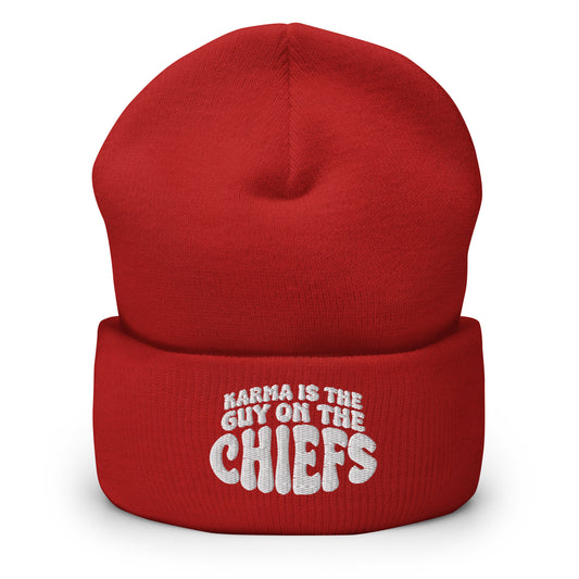 Karma Is The Guy On The Chiefs Cuffed Beanie (Red)