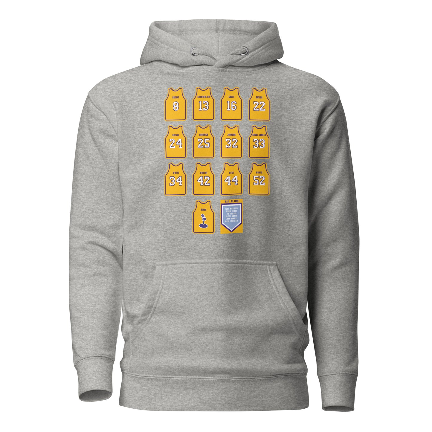 Los Angeles Lakers Retired Jerseys Illustrated Pullover Hoodie