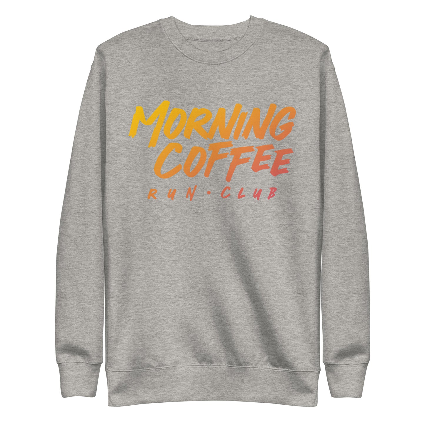 Morning Coffee Run Club Sunrise Wordmark Unisex Crewneck Sweatshirt