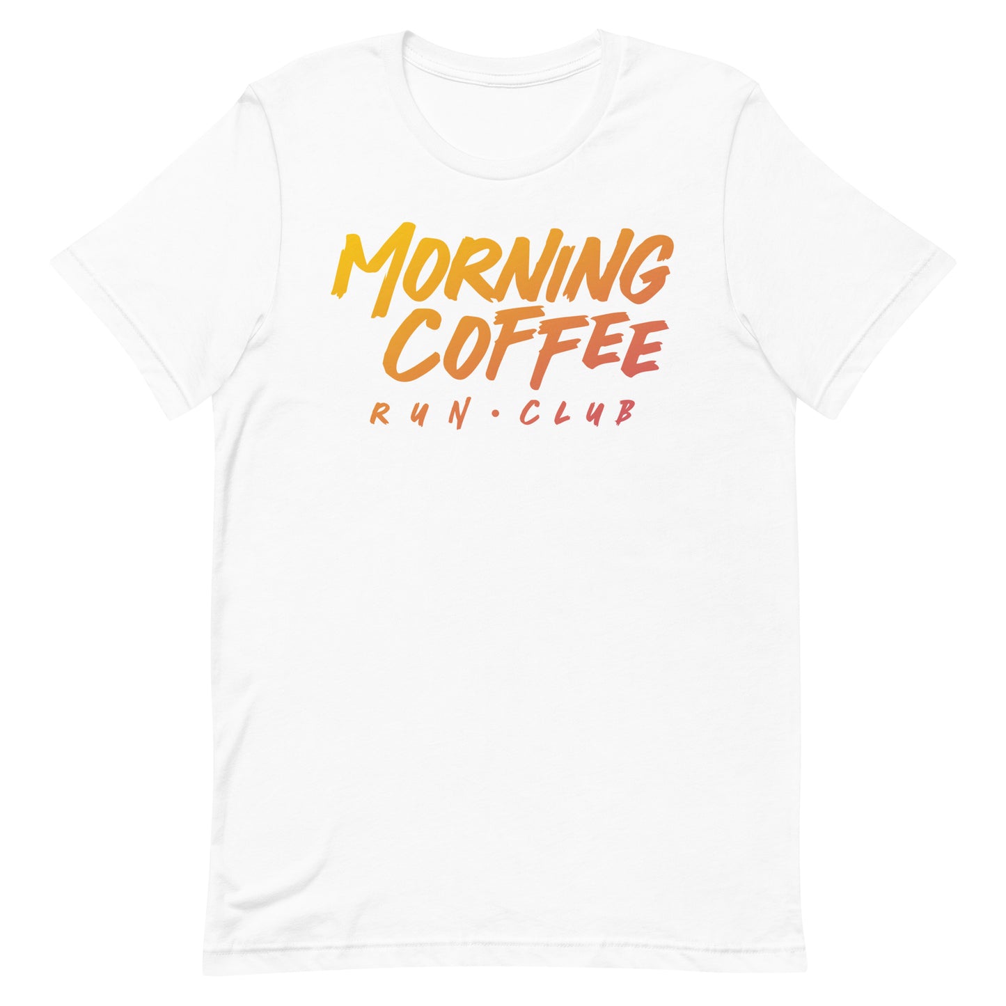 Morning Coffee Run Club Sunrise Wordmark Unisex Tee