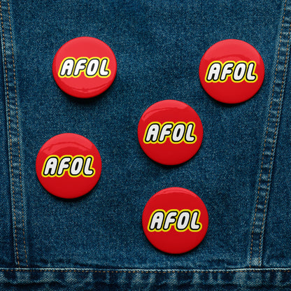 AFOL (Adult Fan of LEGO) Pin Buttons (Set of 5)