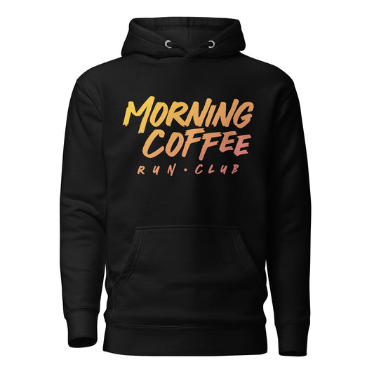 Morning Coffee Run Club Sunrise Wordmark Unisex Hoodie