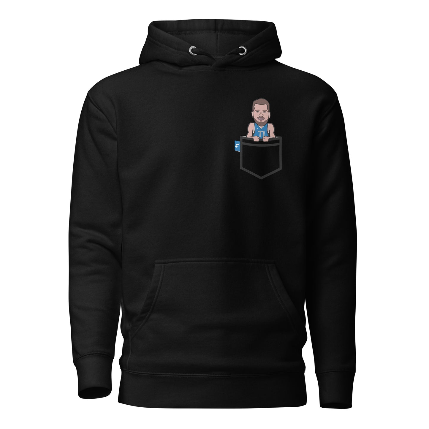 Luka Doncic Creatividy Caricature Faux Pocket Unisex Hoodie