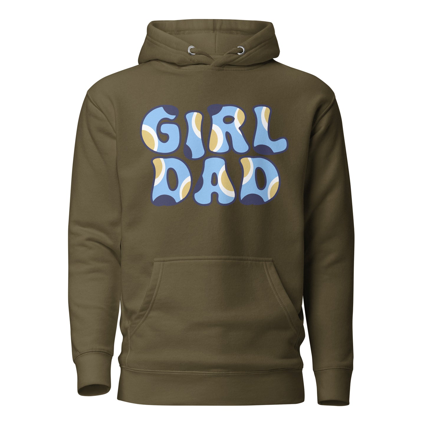 Girl Dad Blue Dog Printed Men's Hoodie