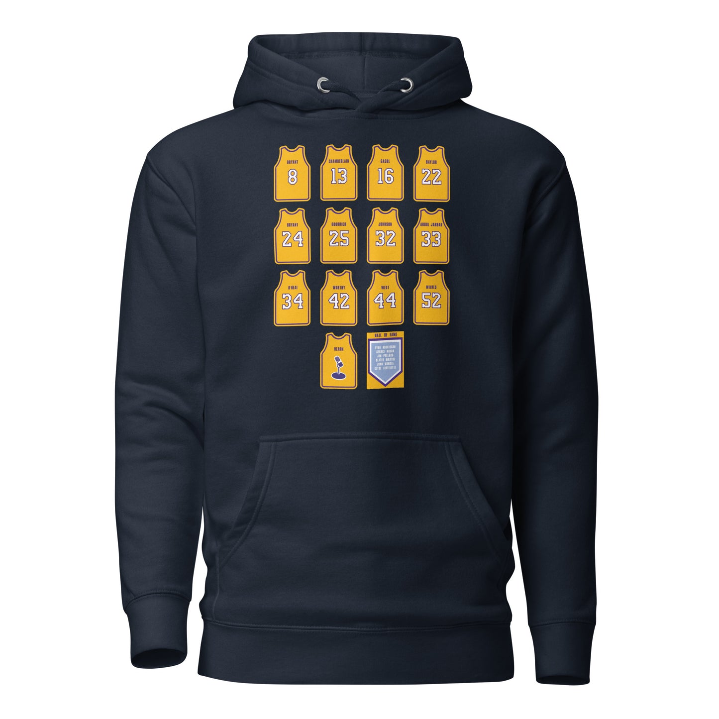 Los Angeles Lakers Retired Jerseys Illustrated Pullover Hoodie