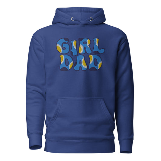 Girl Dad Blue Dog Embroidered Men's Hoodie