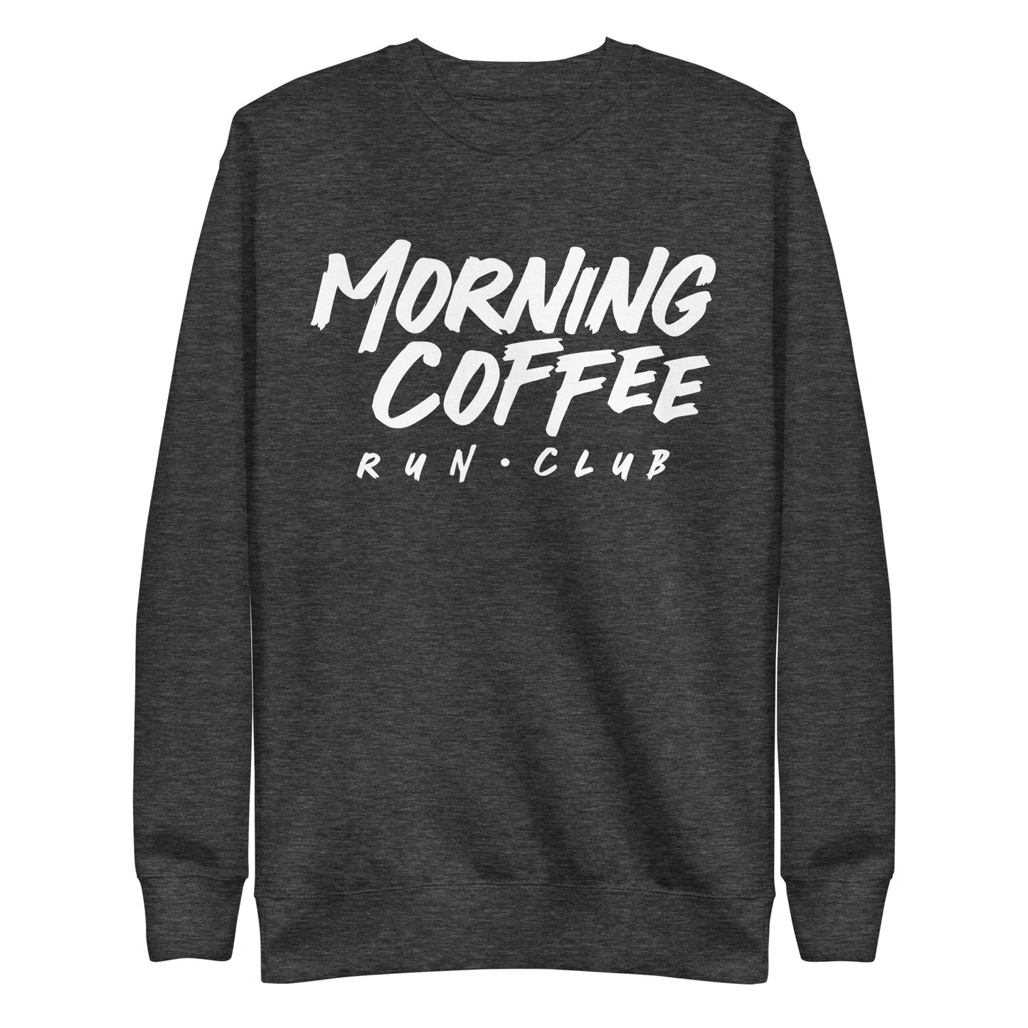 Morning Coffee Run Club Wordmark Unisex Crewneck Sweatshirt