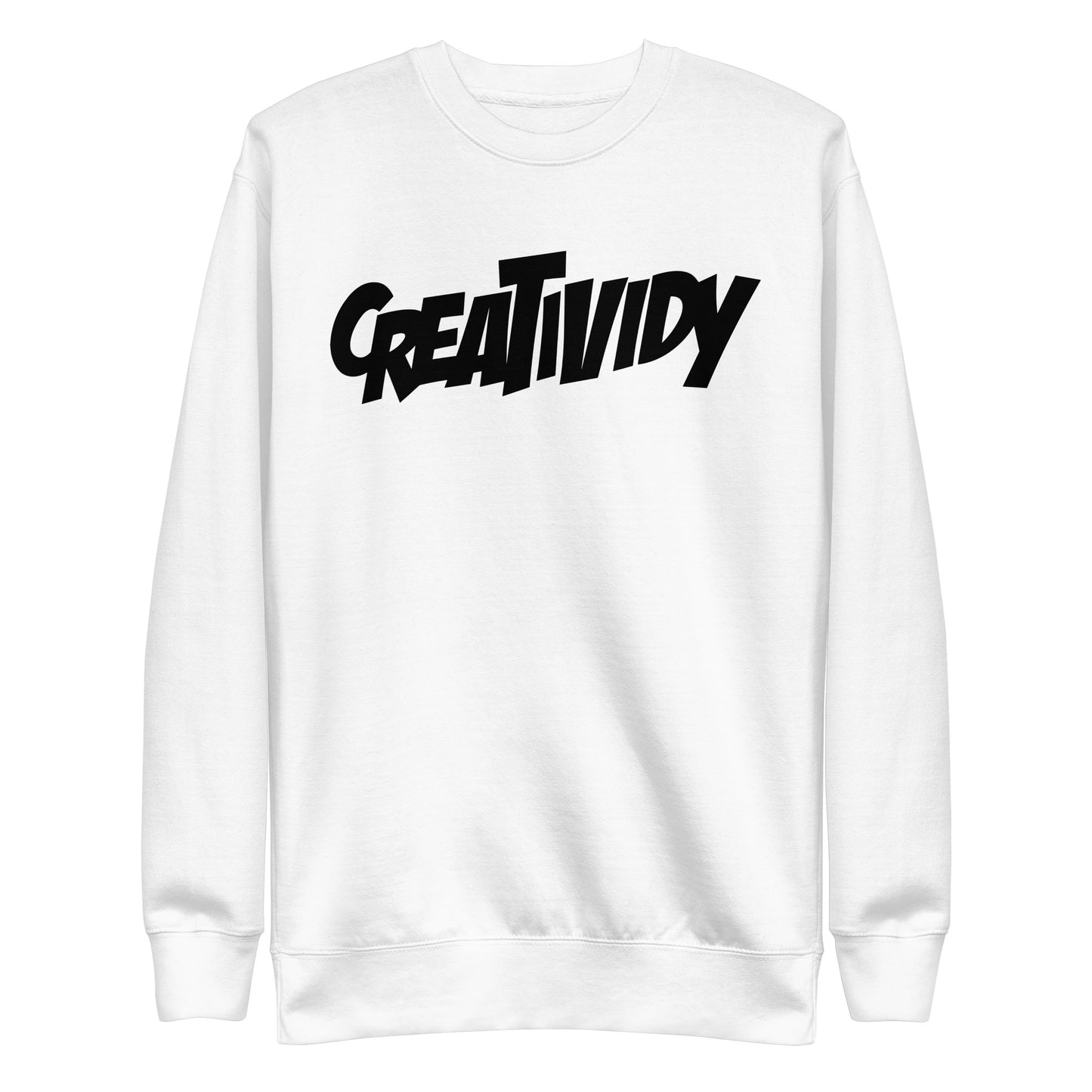 Creatividy Big Logo White Crewneck Sweatshirt