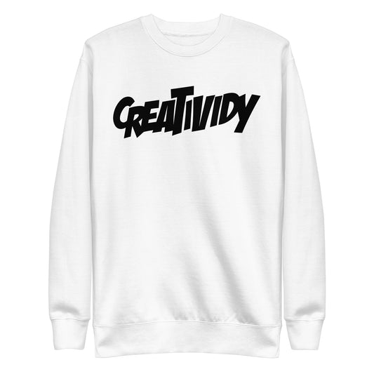 Creatividy Big Logo White Crewneck Sweatshirt