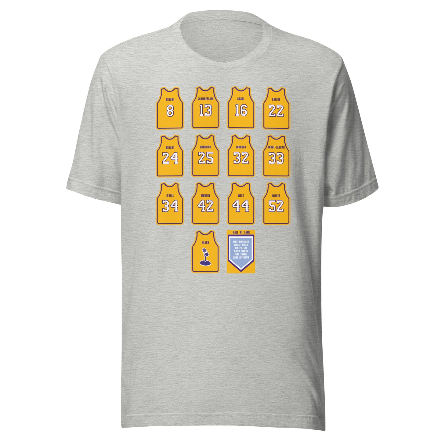 Los Angeles Lakers Retired Jerseys Illustrated Graphic Tee