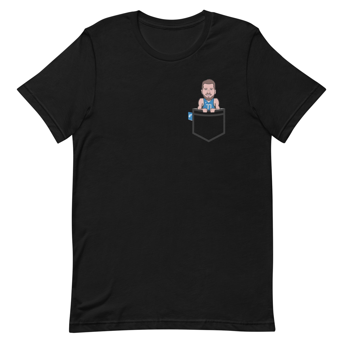 Luka Doncic Creatividy Caricature Faux Pocket Unisex Tee