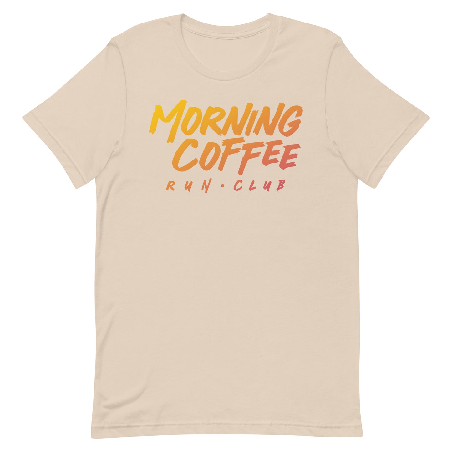 Morning Coffee Run Club Sunrise Wordmark Unisex Tee