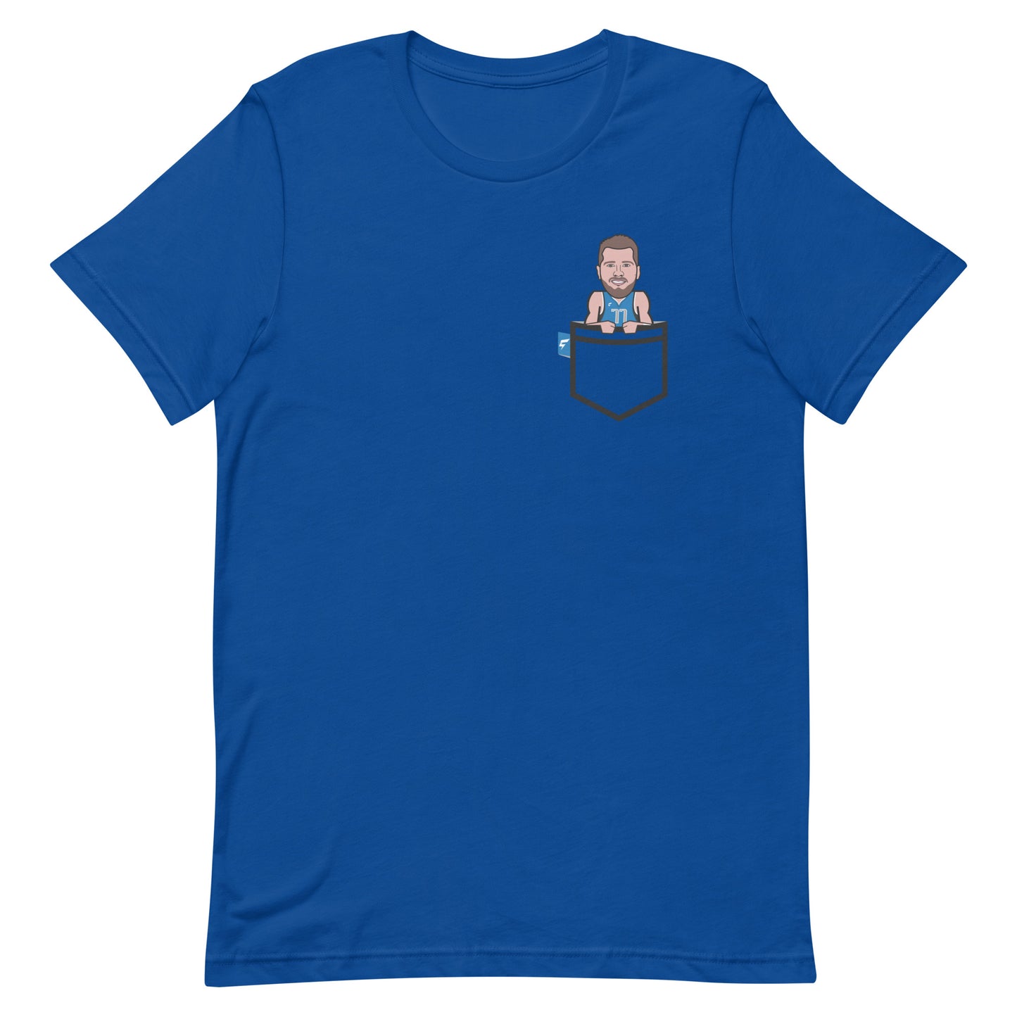 Luka Doncic Creatividy Caricature Faux Pocket Unisex Tee