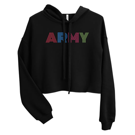 BTS ARMY Embroidered Crop Hoodie